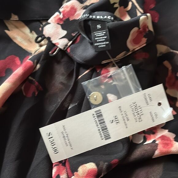 White Houseโ Black Market  Floral Chiffon Dress NWT Keyhole Neck Small - Picture 8 of 10